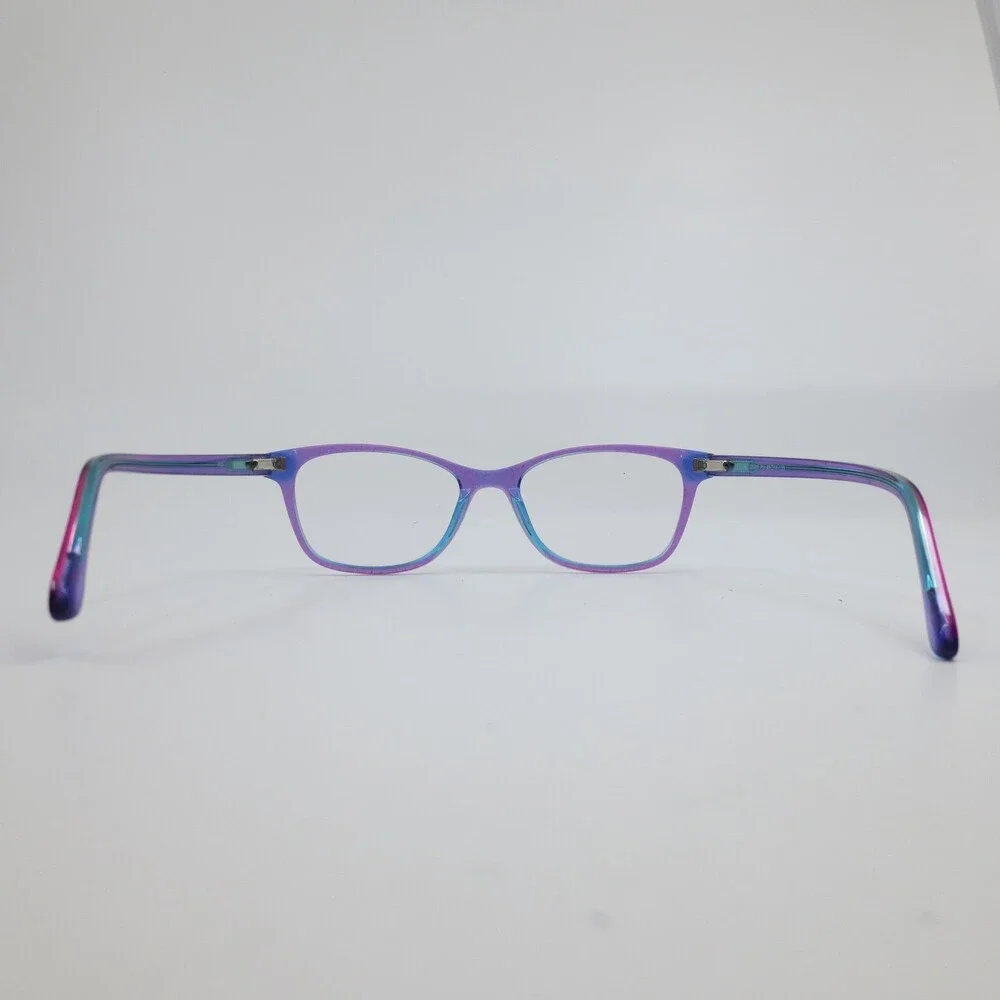 Indi Kids Eyeglass Frames Purple Teal Glitter Cat Eye KG 20216 PU 49-16-135